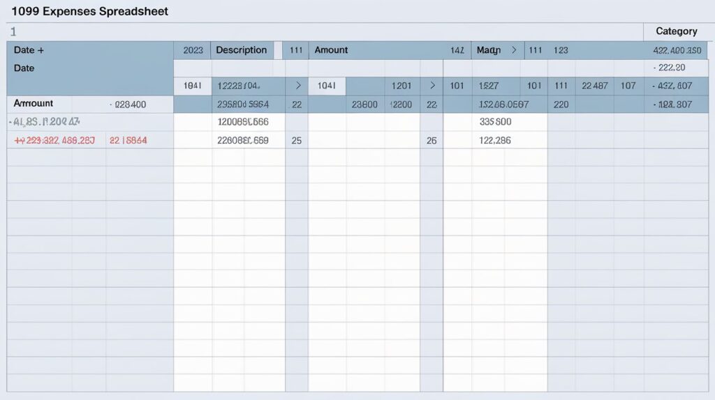 1099 Expenses Spreadsheet CA