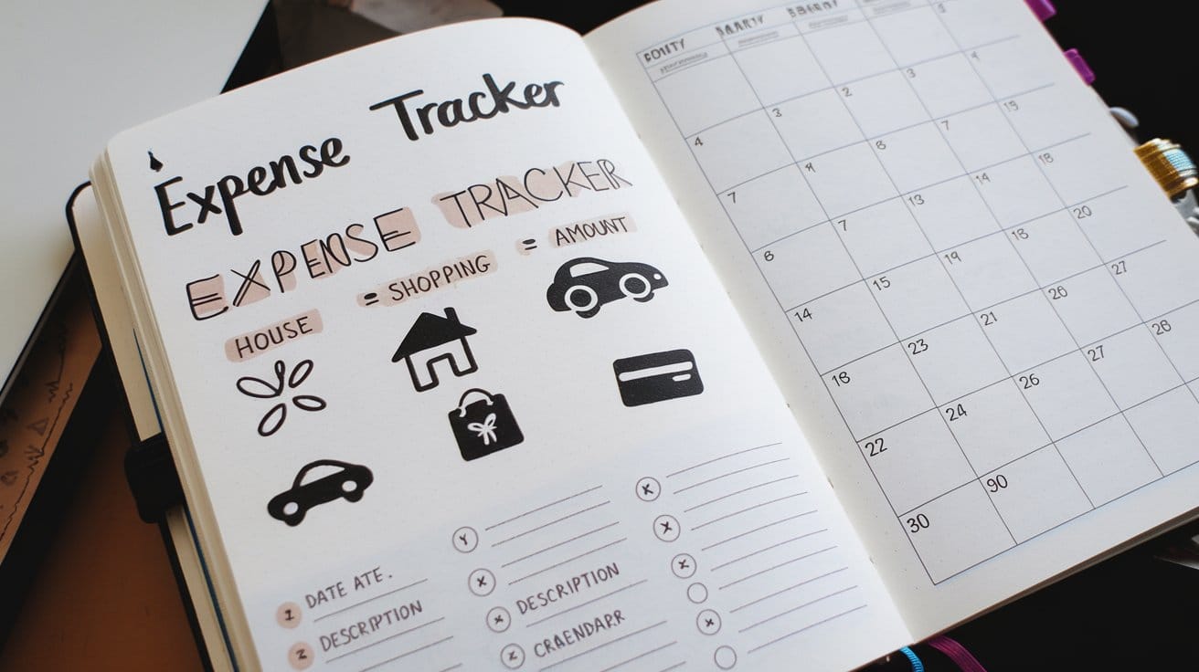 bullet journal expense tracker